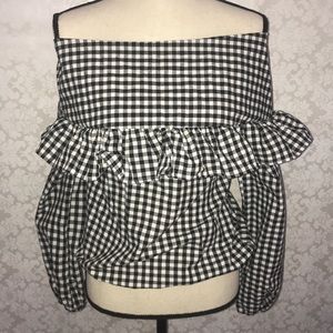 Black and white blouse